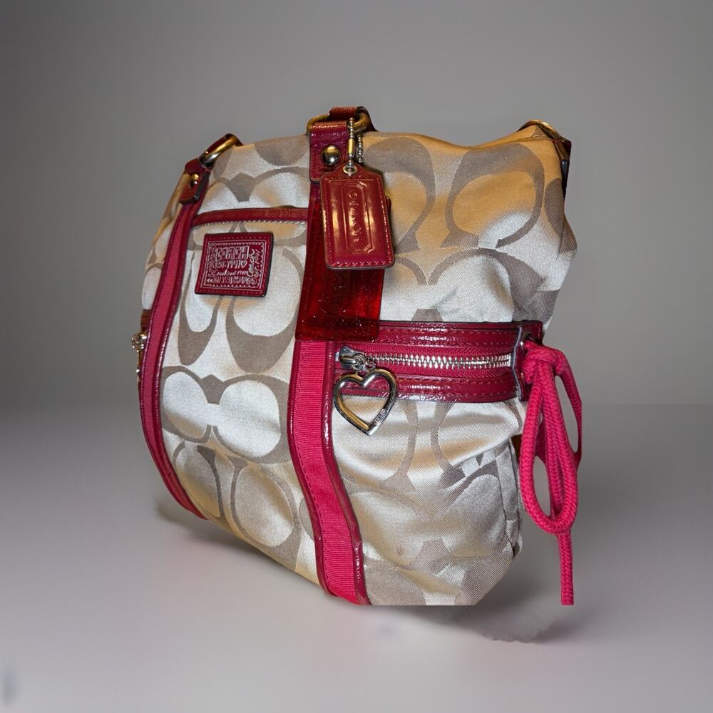 Coach Daisy Poppy Signature Red And Tan shoulder bag Y2K - Picture 4 of 16